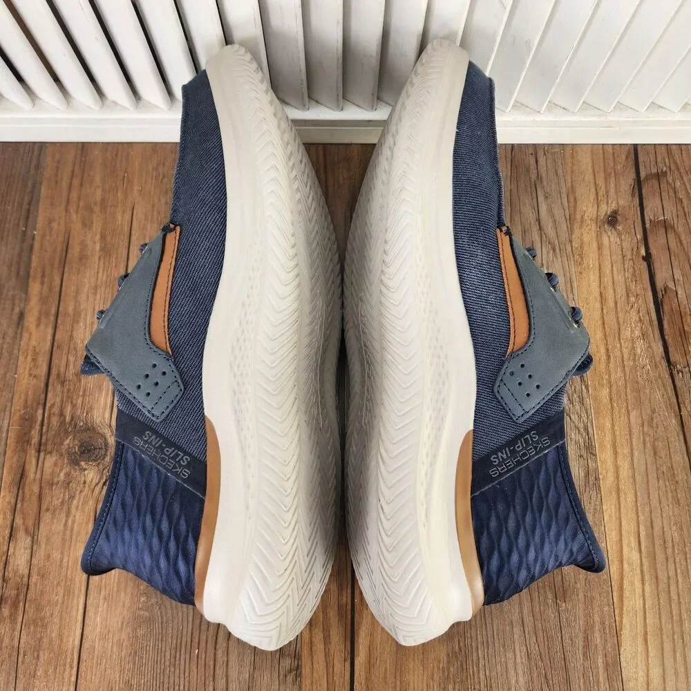 Skechers Slip-Ins RF Hasting Niko Hands Free Shoes Men's 11 Navy Casual Sneakers